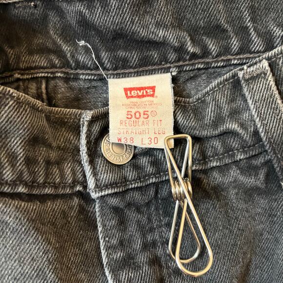 Vintage 1990s Black Levi's 505s Regular Fit Straight Leg - Picture 4 of 7